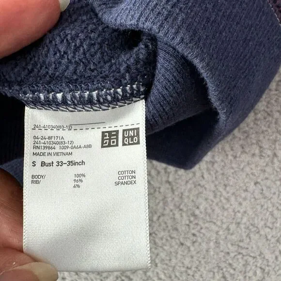 Vintage Uniqlo Sweater Mens Small Blue Sweatshirt Ines De La Fressange Paris 90s - Picture 6 of 11